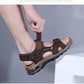 Men’s Leather Roman Sandals – Summer Outdoor Gladiator Beach Shoes