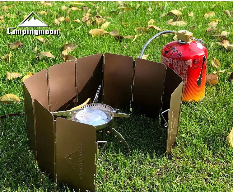10-Plate Bronze Camping Stove Windshield – Foldable & Windproof Dealprice.co.uk