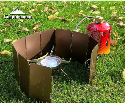 10-Plate Bronze Camping Stove Windshield – Foldable & Windproof Dealprice.co.uk