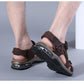 Men’s Leather Roman Sandals – Summer Outdoor Gladiator Beach Shoes