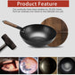 Pure 32cm Iron Wok – Traditional Cast Iron Pan (Non-Coated) Gas & Induction