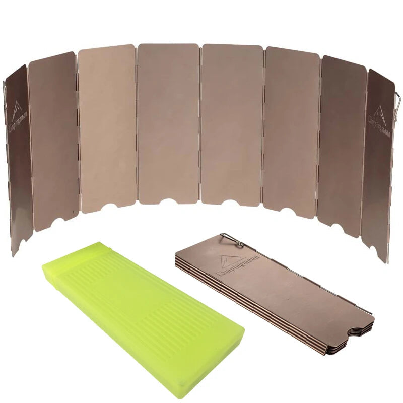 10-Plate Bronze Camping Stove Windshield – Foldable & Windproof Dealprice.co.uk
