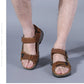 Men’s Leather Roman Sandals – Summer Outdoor Gladiator Beach Shoes