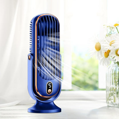 Rechargeable USB Air Blower for Quiet & Adjustable Cooling - 5-Speed Portable Desk Fan