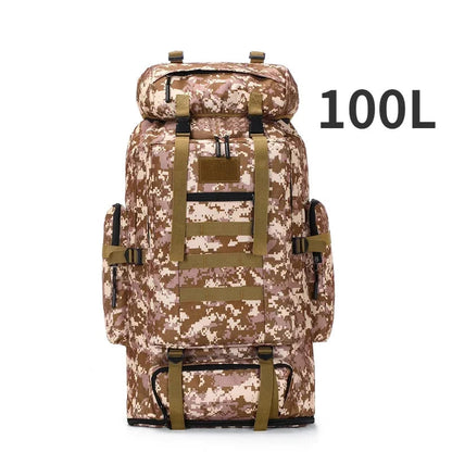 80L/100L Tactical Mountaineering Backpack – Large Capacity Hiking & Camping Bag Dealprice.co.uk