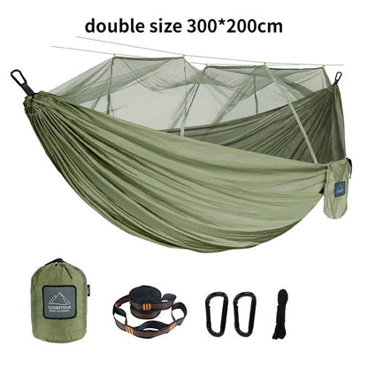 Single and Double Camping Hammock  with Mosquito Net Dealprice.co.uk