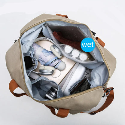 Waterproof Gym Duffle Bag – Dry/Wet Separation, Carry-On Weekender Bag