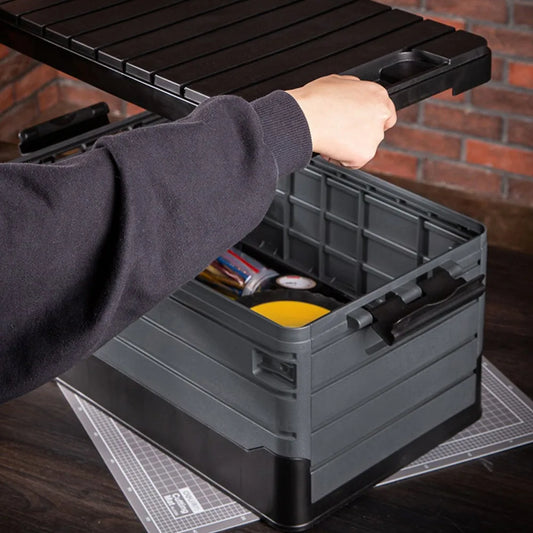 35L Foldable Camping & Car Storage Box – Waterproof with Lid