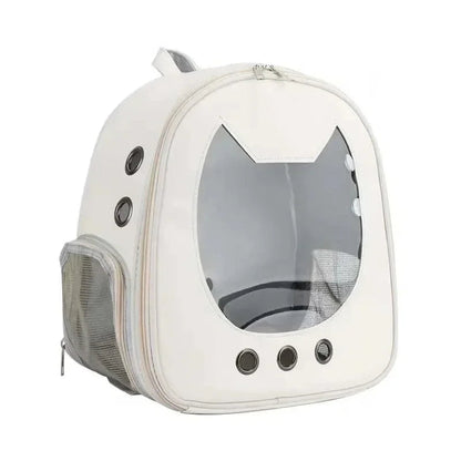 PU Leather Transparent Pet Carrier Backpack – Breathable Travel Bag for Cats & Small Dogs Dealprice.co.uk