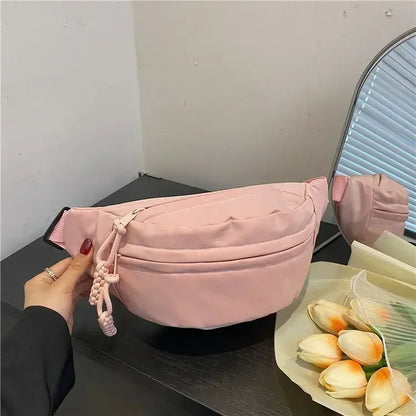 Canvas Running Waist & Chest Bag – Casual Crossbody Fanny Pack for Women