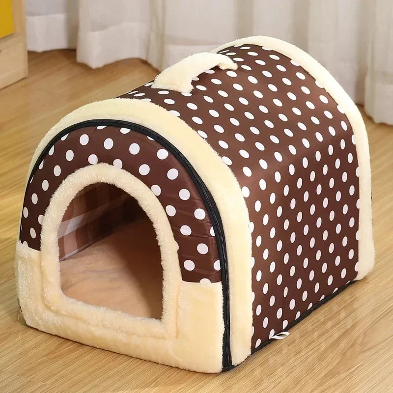 Foldable Plush Pet House – Cozy Indoor Bed for Cats & Small Dogs Dealprice.co.uk