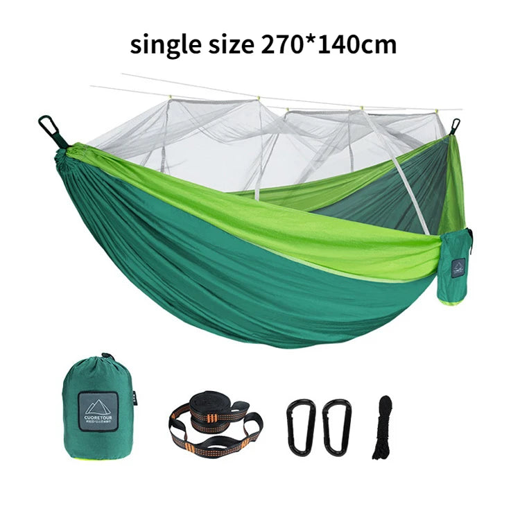 Single and Double Camping Hammock  with Mosquito Net Dealprice.co.uk