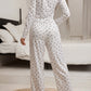 Cute Bowknot Print Pyjama Set – Full Sleeve Loungewear for Women, Autumn Nightwear