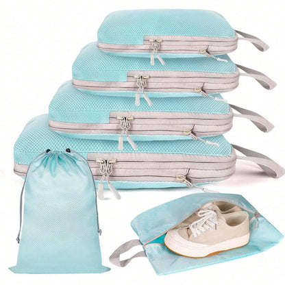 Travel Packing Cubes – Waterproof Compressible Luggage Organizer Set