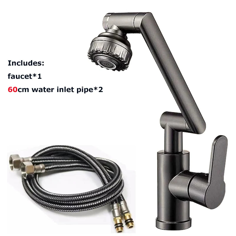 Rotating Robotic Arm Bathroom Tap –  360° Swivel Mixer Faucet for Basin & Sink