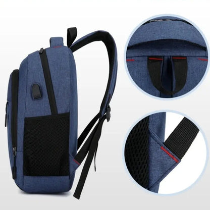 Large Capacity Travel Backpack Oxford Fabric Laptop Bag with USB Charging Port