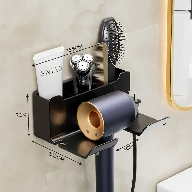 Wall-Mounted Hair Dryer Holder – No-Drill Hands-Free Blow Dryer Stand Dealprice.co.uk