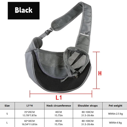 Dog Sling Carrier Backpack – Breathable Mesh Crossbody Bag for Dogs & Cats