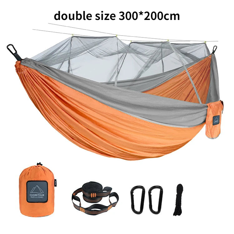 Single and Double Camping Hammock  with Mosquito Net Dealprice.co.uk