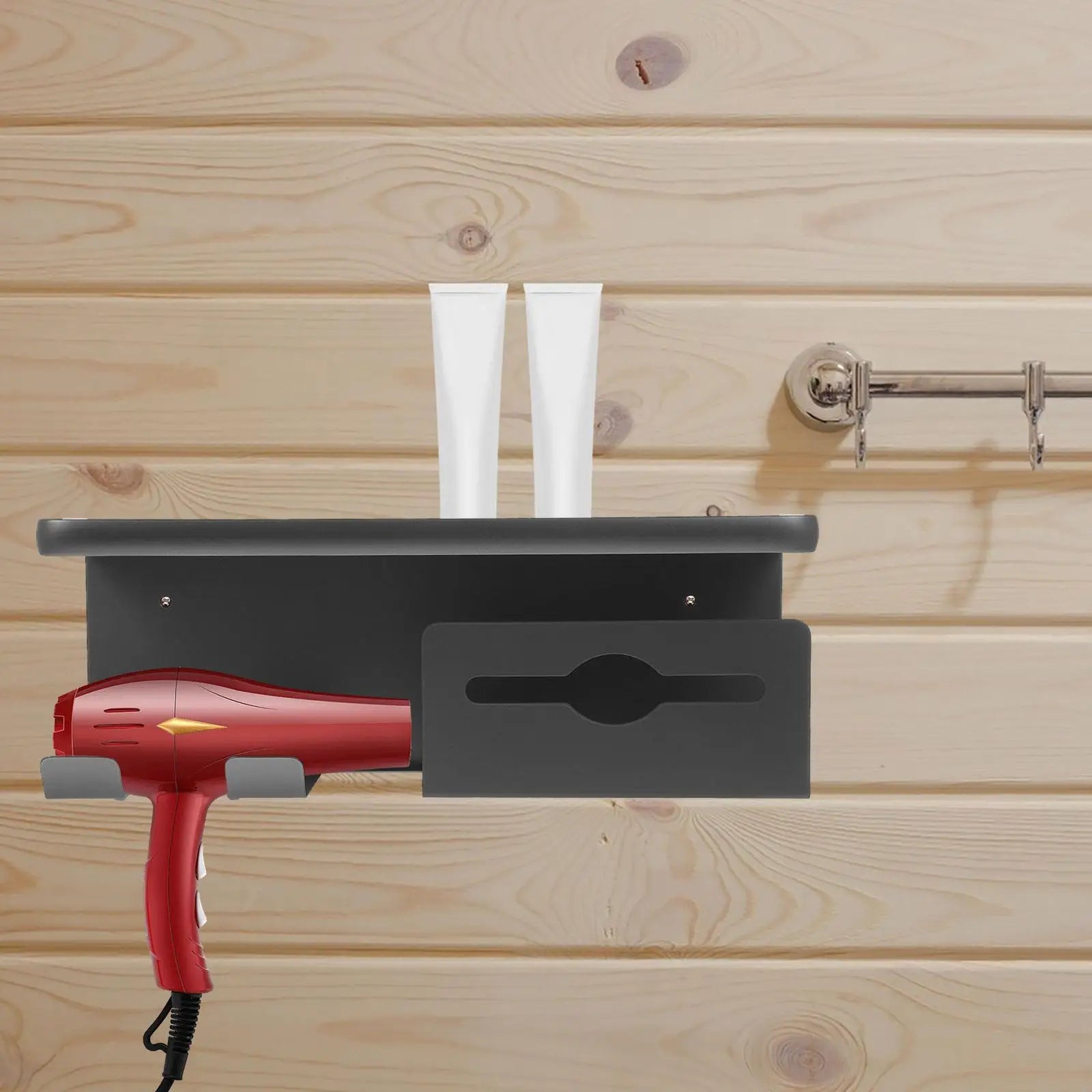 Wall-Mounted Steel Hair Dryer Holder – Space-Saving Bathroom Organizer Dealprice.co.uk