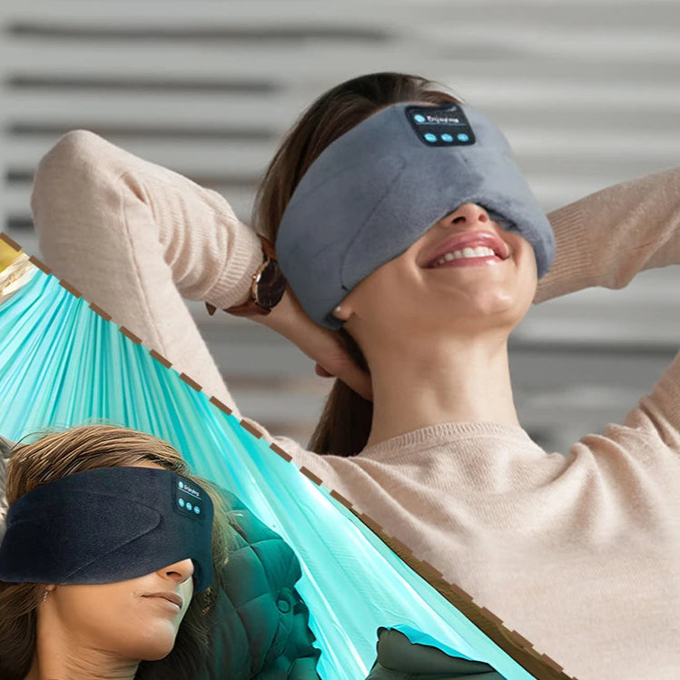 Sleep Headphones Bluetooth Eye Mask – Wireless Sleep Mask with 10+ Hrs Playtime
