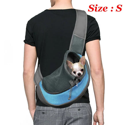 Dog Sling Carrier Backpack – Breathable Mesh Crossbody Bag for Dogs & Cats