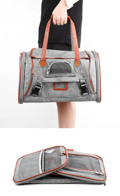 Luxury Foldable Pet Travel Bag – Airline-Approved Breathable Carrier for Cats & Dogs Dealprice.co.uk