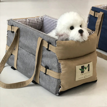 Dog Car Seat & Cat Carrier – Armrest Travel Bag with Safety Tethers Dealprice.co.uk