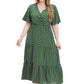Plus Size Polka Dot V-Neck Boho Maxi Dress