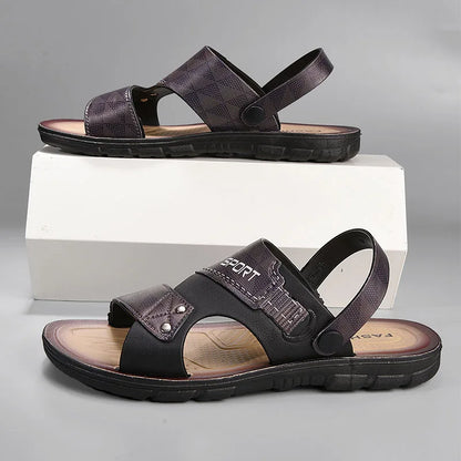 Men’s Summer Slip-On Sandals – Non-Slip Open-Toe Casual Beach Slippers