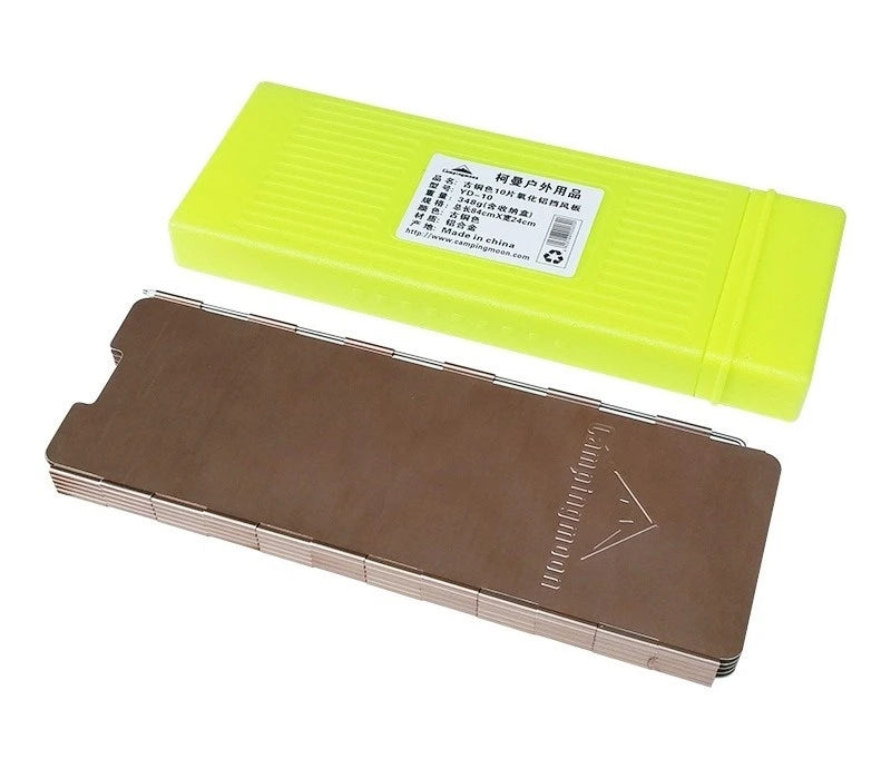10-Plate Bronze Camping Stove Windshield – Foldable & Windproof Dealprice.co.uk