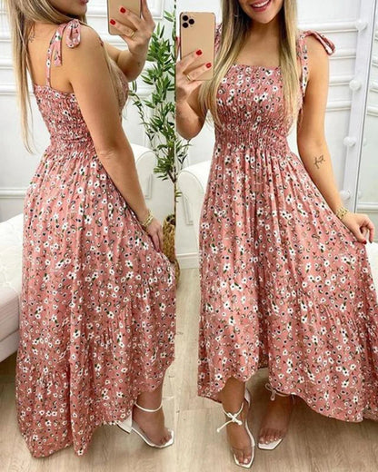 Women's Floral Maxi Dress –  Lightweight Sleeveless Summer Outfit