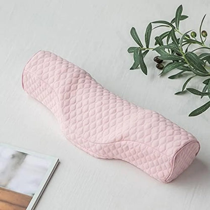 Cylindrical Memory Foam Neck Pillow – Ergonomic Bolster for Back Sleepers