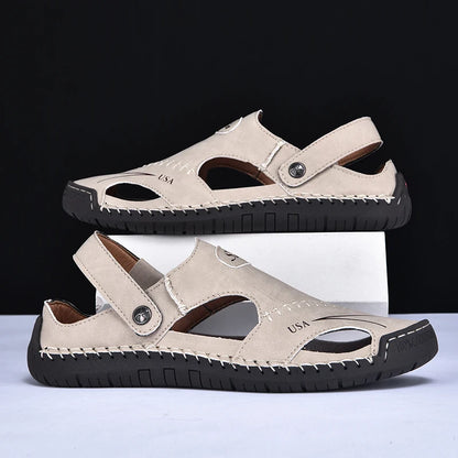 New Handmade Summer Sandals for Men – Breathable Outdoor Leather Shoes