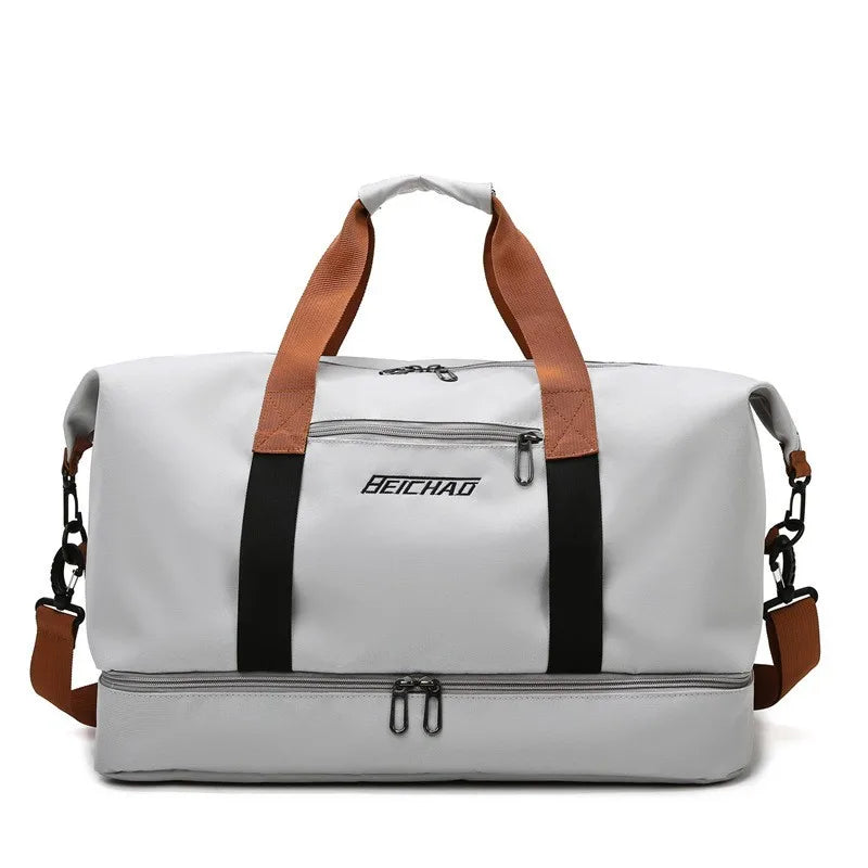 Waterproof Gym Duffle Bag – Dry/Wet Separation, Carry-On Weekender Bag