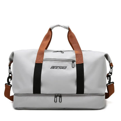 Waterproof Gym Duffle Bag – Dry/Wet Separation, Carry-On Weekender Bag