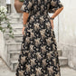 Plus Size Boho Floral Maxi Dress – Elegant Square Neck | Knot Front