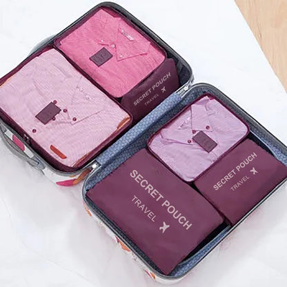 6 Pcs Travel Storage Bag Set – Waterproof, Large,  Eco-Friendly Luggage Organisers