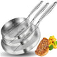 Set of three stainless  pans