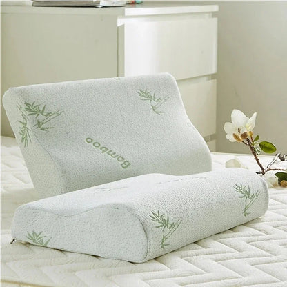 Orthopedic Bamboo Fiber Memory Foam Pillow – Neck Support and Comfort