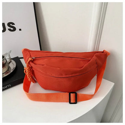 Canvas Running Waist & Chest Bag – Casual Crossbody Fanny Pack for Women