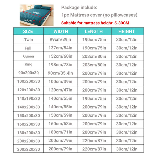 3D Air Fabric Thick Waterproof Mattress Protector – Breathable, Soft & Durable Bed Cover