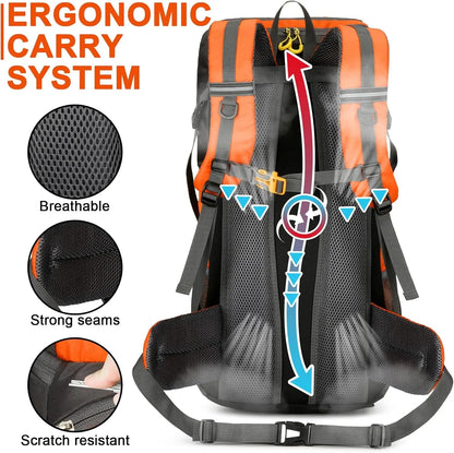50L Waterproof Hiking Backpack – Lightweight Travel & Trekking Bag with Rain Cover Dealprice.co.uk