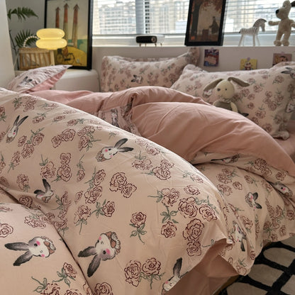 Pink Floral Duvet Cover Bedding Set – Ultra Soft Comfort Microfiber Bed cover
