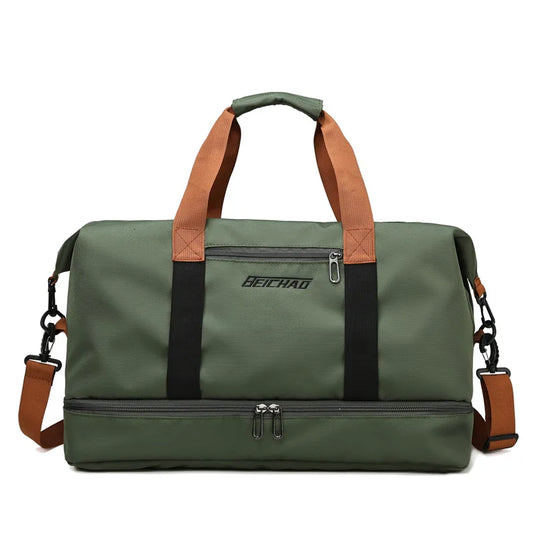 Waterproof Gym Duffle Bag – Dry/Wet Separation, Carry-On Weekender Bag