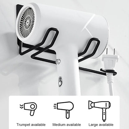 No-Drill Wall-Mounted Stainless Steel Hair Dryer Holder & Organizer Dealprice.co.uk