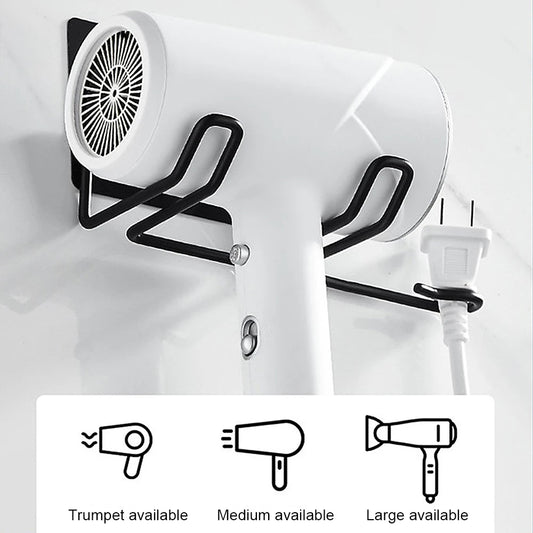 No-Drill Wall-Mounted Stainless Steel Hair Dryer Holder & Organizer Dealprice.co.uk