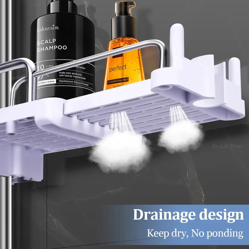 Extendable No-Drill Shower Shelf - Bathroom Storage & Organizer Dealprice.co.uk