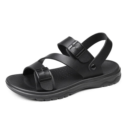 Men’s Summer PU Leather Sandals – Casual Non-Slip Gladiator Shoes