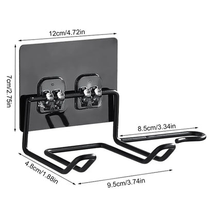 No-Drill Wall-Mounted Stainless Steel Hair Dryer Holder & Organizer Dealprice.co.uk